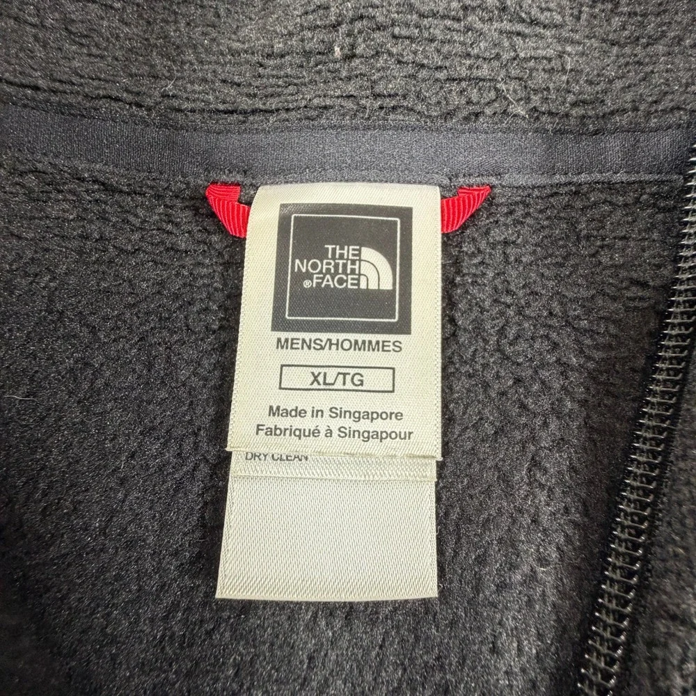 The North Face Mens Black Quarter Zip Fleece Pullover XL Mock Neck Logo